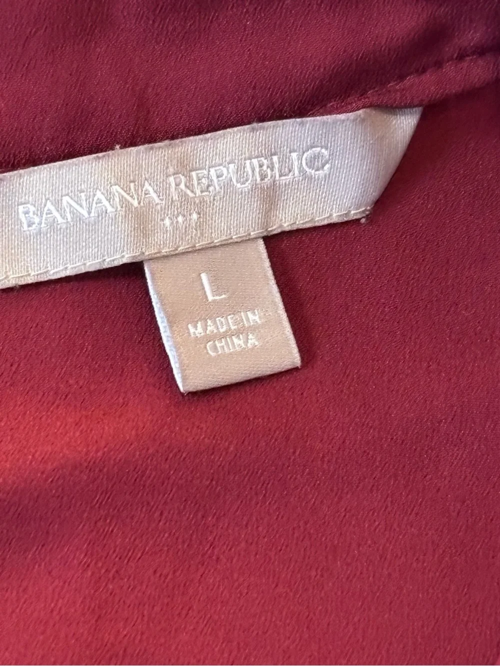 Banana Republic Women’s Burgundy Long Sleeve Tunic Blouse – Size L